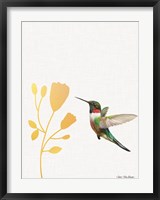 Framed Hummingbird and the Flower