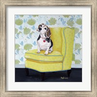 Framed Beagle on Yellow