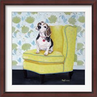 Framed Beagle on Yellow