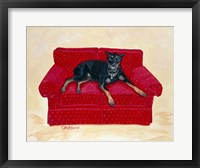 Framed Dobie on Red