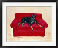 Framed Dobie on Red