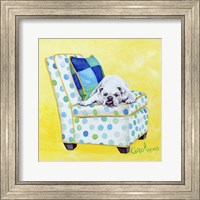 Framed Bulldog on Polka Dots