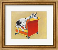 Framed Great Dane on Orange