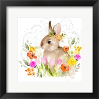 Framed April Flowers & Bunny II