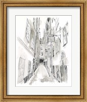 Framed European City Sketch I