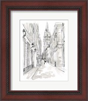 Framed European City Sketch III