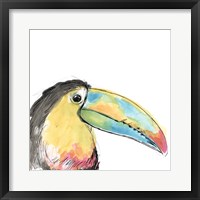 Framed 'Tropical Bird Portrait II' border=
