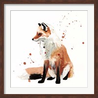 Framed Watercolor Fox I