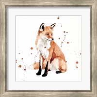 Framed Watercolor Fox II
