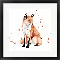 Framed Watercolor Fox II