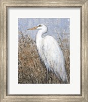 Framed 'White Heron II' border=