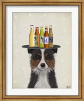 Framed Border Collie Tricolour Beer Lover
