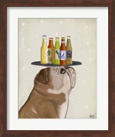 Framed English Bulldog Beer Lover