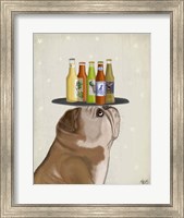 Framed English Bulldog Beer Lover