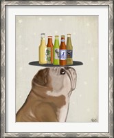 Framed English Bulldog Beer Lover