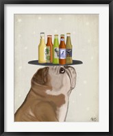 Framed English Bulldog Beer Lover