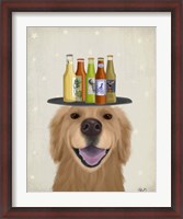 Framed Golden Retriever Beer Lover