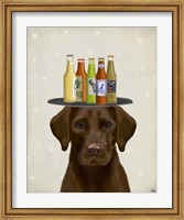 Framed Labrador Yellow Beer Lover