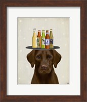 Framed Labrador Yellow Beer Lover
