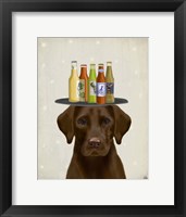 Framed Labrador Yellow Beer Lover