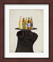 Framed Pug Black Beer Lover