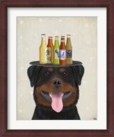 Framed Rottweiler Beer Lover