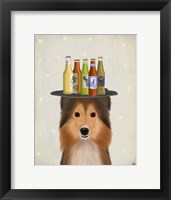 Framed Shetland Sheepdog Beer Lover