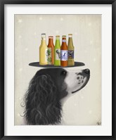 Framed Springer Spaniel Black White Beer Lover