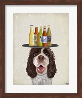 Framed Springer Spaniel Brown White Beer Lover