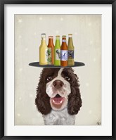 Framed Springer Spaniel Brown White Beer Lover