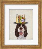 Framed Springer Spaniel Brown White Beer Lover
