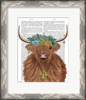 Framed Highland Cow Bohemian 1 Book Print