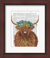 Framed Highland Cow Bohemian 1 Book Print