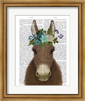 Framed Donkey Bohemian 3 Book Print