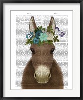 Framed Donkey Bohemian 3 Book Print