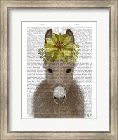 Framed Donkey Sunflower Book Print