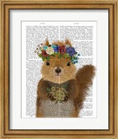 Framed Squirrel Bohemian Book Print