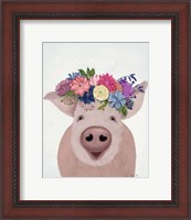 Framed Pig and Flower Crown