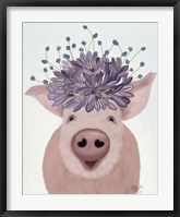 Framed Pig and Lilac Flowers