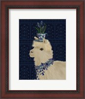 Framed Llama Teacup and Blue Flowers
