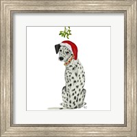 Framed Christmas Des - Dalmatian Mistletoe