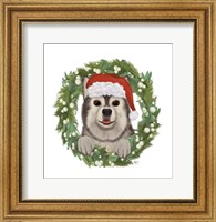 Framed Christmas Des - Husky Wreath