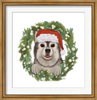 Framed Christmas Des - Husky Wreath
