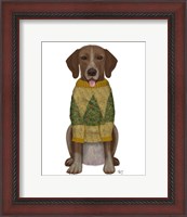 Framed Christmas Des - Mutt in Yellow Christmas Sweater