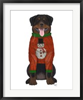 Framed Christmas Des - Rottweiler in Christmas Sweater