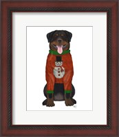 Framed Christmas Des - Rottweiler in Christmas Sweater