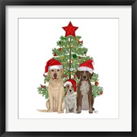 Framed Christmas Des - Dog Trio Christmas Tree