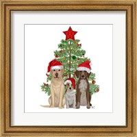 Framed Christmas Des - Dog Trio Christmas Tree