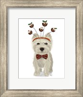 Framed Christmas Des - Westie and Christmas Puds