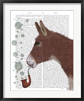 Framed Donkey Bubble Pipe, Portrait Book Print